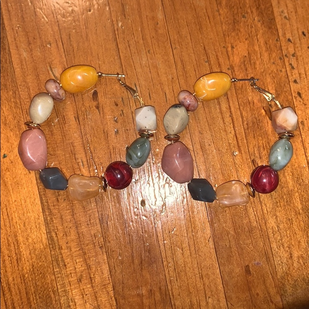 Gem hoop earrings